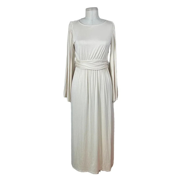 Rachel Pally Full Sleeve Jersey Midi Dress Cream‎ Off White Size Medium - Picture 1 of 12